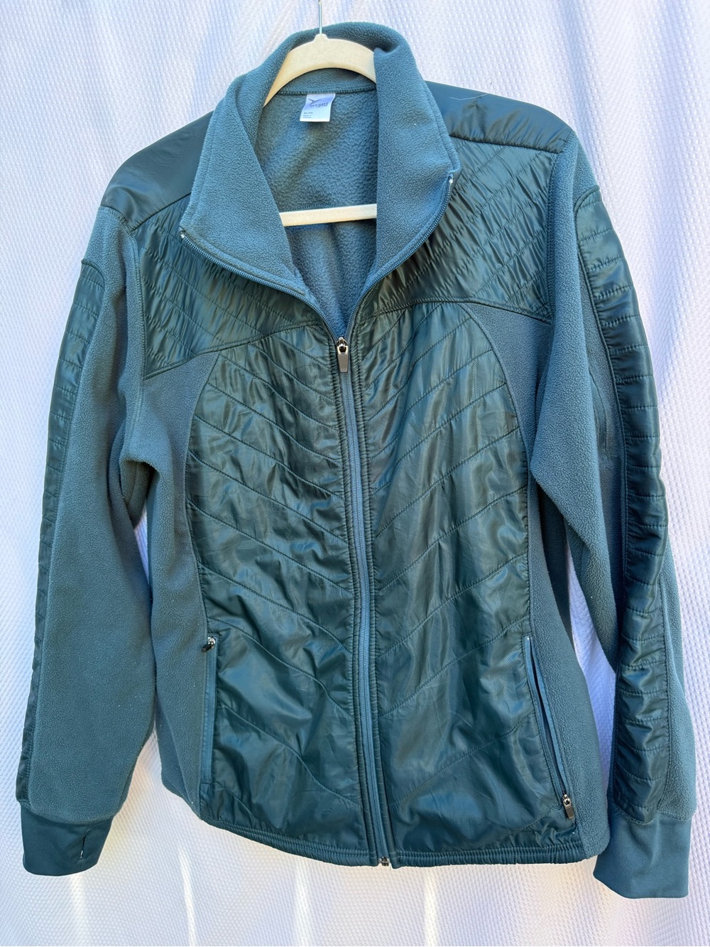 Women's Quilted Fleece Jacket - Teal